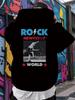 Rock Band Graphic Hoodie - "New Rock World" Retro Print