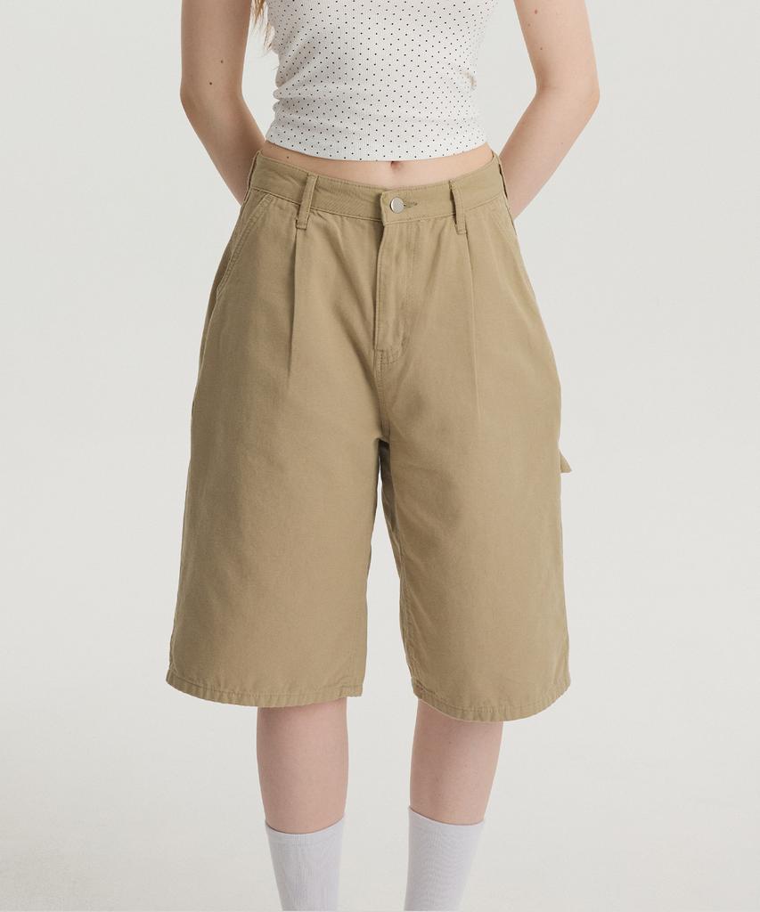 CARGOBROS FOR WOMAN Cotton Carpenter Bermuda Pants (Beige)
