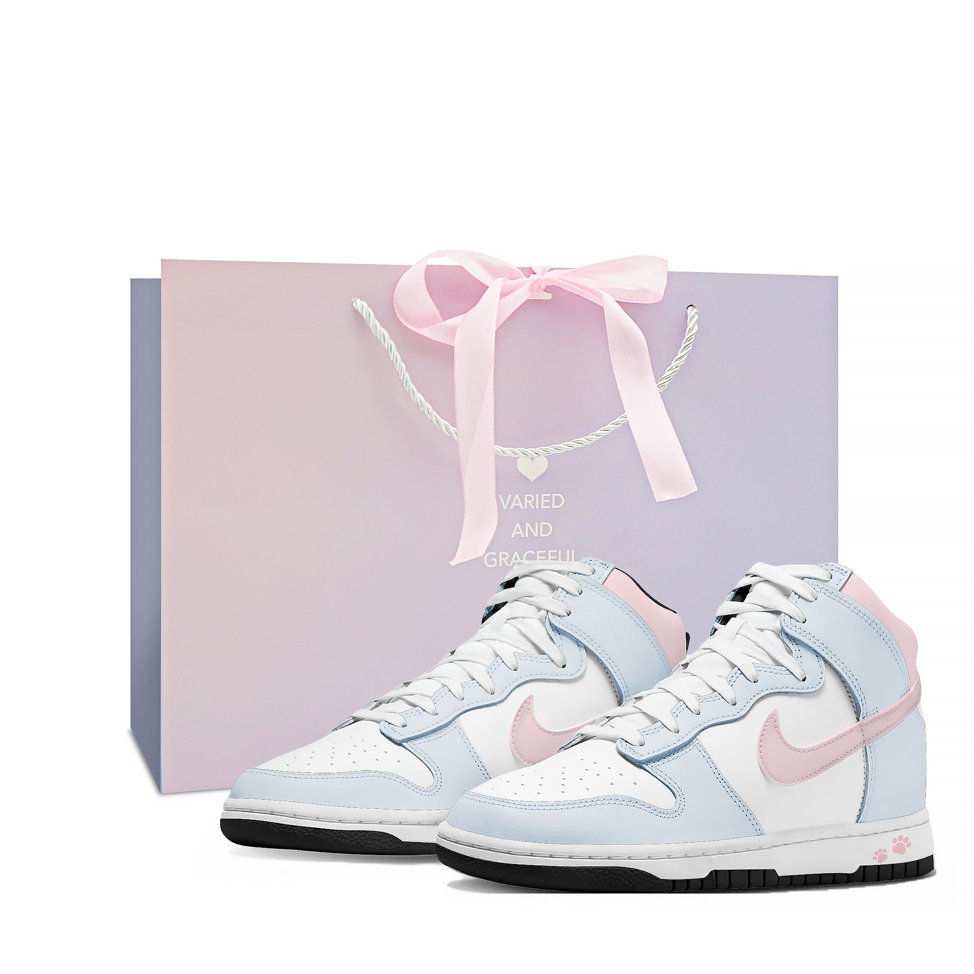 

Nike Dunk Thermal Cushioning Abrasion Resistant High top Skateboard Shoes Women s Pink/Blue DD1869-103(Team661-) 35.5