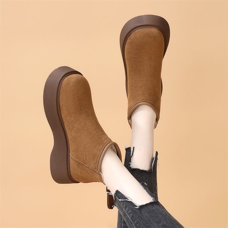 Warm cotton shoes short boots 2025 winter new heightening platform women's shoes snow boots women's velvet Birkenstocks Martin boots