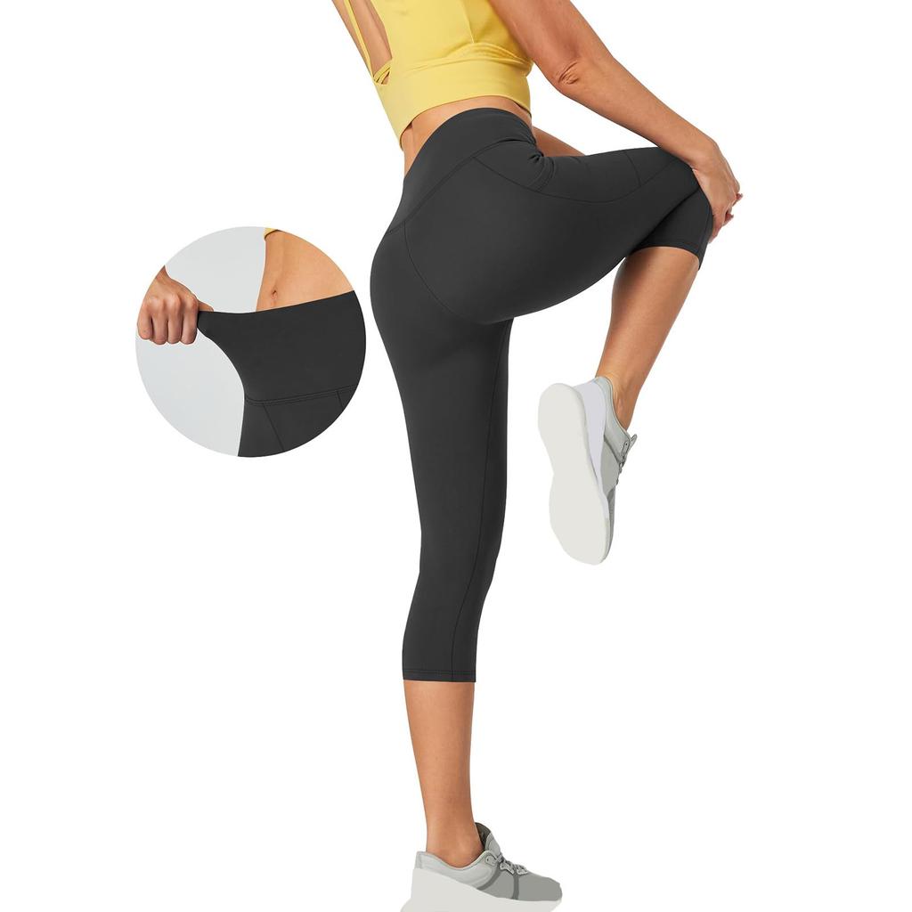 Damen Yogahose High Waist Capri Leggings Sommer Lässig Fitnessbekleidung Modische Hose