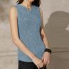 Women's Casual Fashion V-Neck Sleeveless Top Color Vest T-Shirt