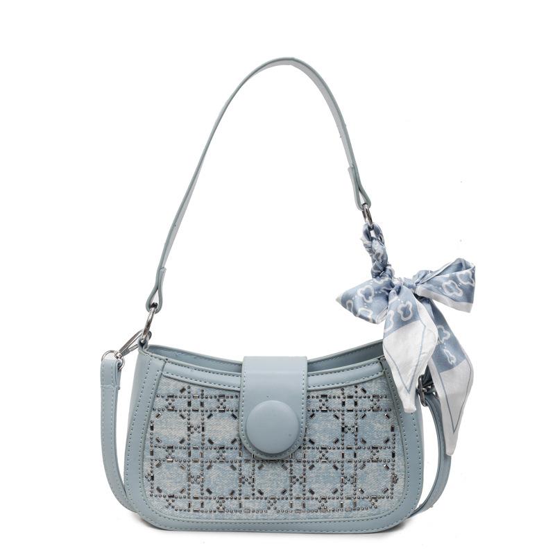 

Универсальная маленькая сумка подмышку для женщин, повседневная и модная, с яркими бриллиантами, на одно плечо, летняя сумка-кроссбоди для поездок на работу one size fits all синий