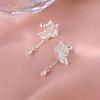 Real 925 Silver Hollow Butterfly Short Tassel Stud Earrings For Women Classic Fine Jewelry Light Luxury Accessories