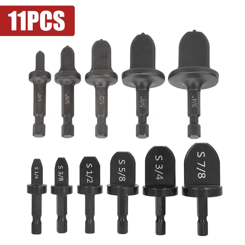 

11PCS Tube Pipe Expander Hexagonal Handle Metal Copper Pipe Takeover Tool Air Conditioner Repair Electric Drill Bit Flaring Tool