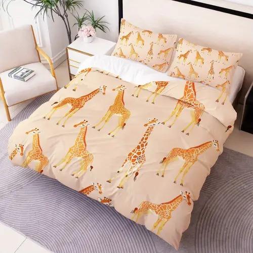 Comforter Giraffe Giraffe Background Theme Suitable For Children Kids And Adults Soft Warm Comfortable Breathable