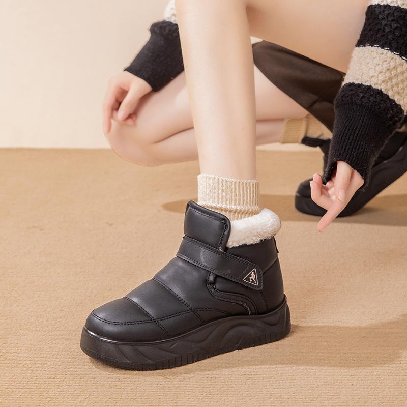 Women's Winter Chunky Platform Snow Boots Non-Slip Water Resistant Ankle Booties With Faux Fur Lining Comfort Warm Walking Short Boot Shoes for Women