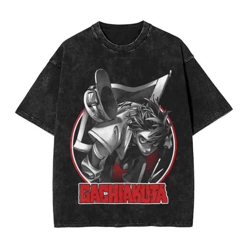 Harajuku Vintage T Shirts Hot Sale Gachiakuta Washed Tshirt Anime Y2k Fun Casual Tshirt Oneck Fashion Tshirt Loose Oversized