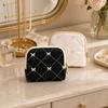 PU Leather Travel Jewelry Case Waterproof Zipper With Compartments Jewelry Storage Pouch Bowknot Design Portable Size