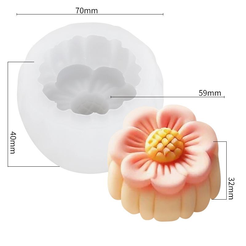 3D Flower Aroma Candle Silicone Mold DIY Flower Soap Plaster Drip Resin Mold Chocolate Pastry Cake Baking Mold