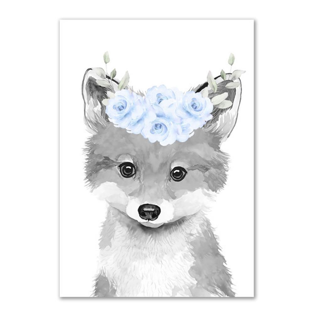 Personalize Baby Name Wall Decoration Painting Customize Nursery Wall Art Poster For Kids Bedroom Deco Animals Canvas Painting