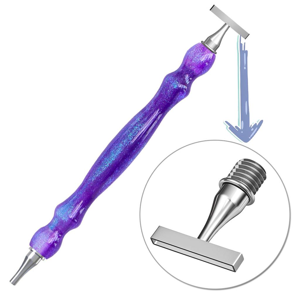 Ergonomické pero s bodcovým hrotem na malování diamantů z pryskyřice, tenký závitový hrot z nerezové oceli, vhodné pro nástroj na malování diamantů 5D