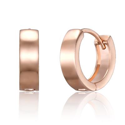 14K Gf Απλά Στρογγυλά Σκουλαρίκια One-Touch Gigfee004