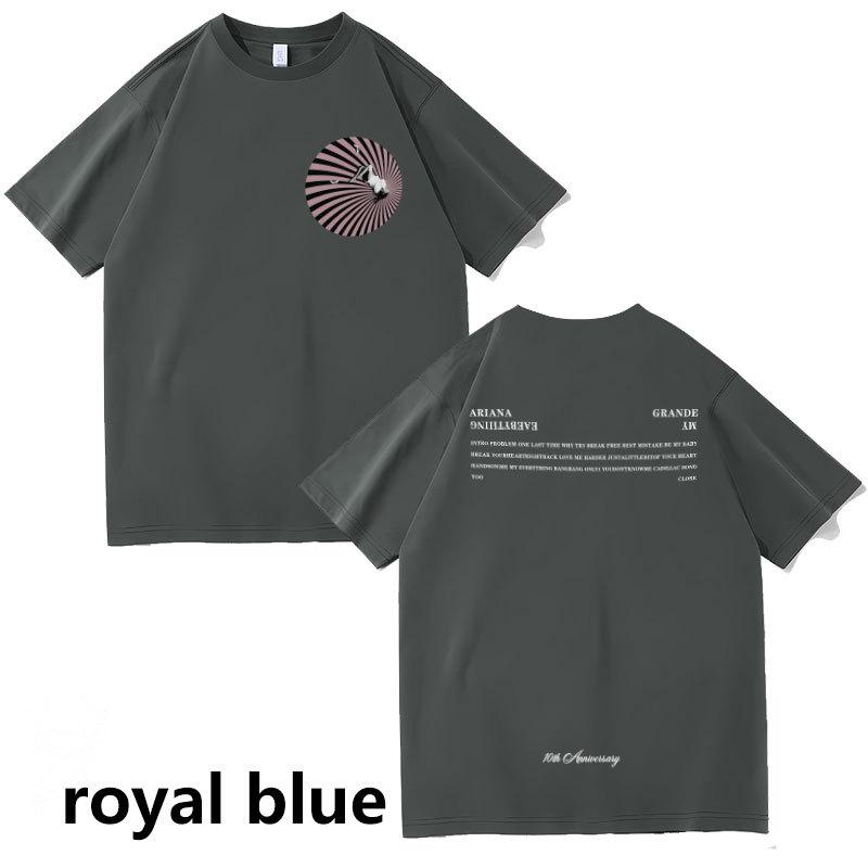 

Простая футболка с принтом букв Арианы Гранде - Короткий рукав, Свободный крой, Круглый вырез, Унисекс M темно-серого