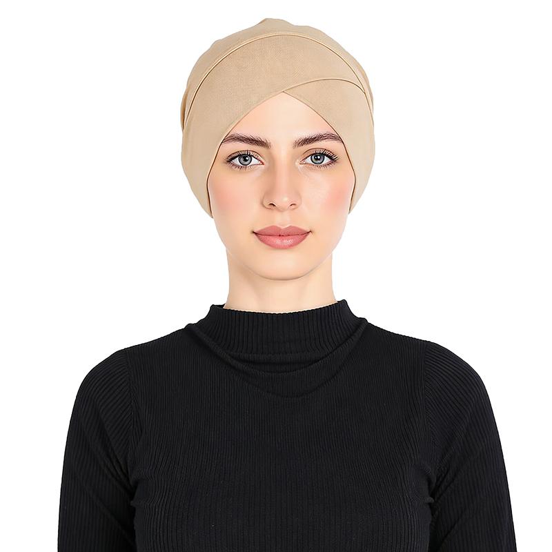 Solid Color Turban Ethnic Style Elastic Ribbon Head Scarf For Women Girls Beanie Hat Head Scarf Hair Accessories