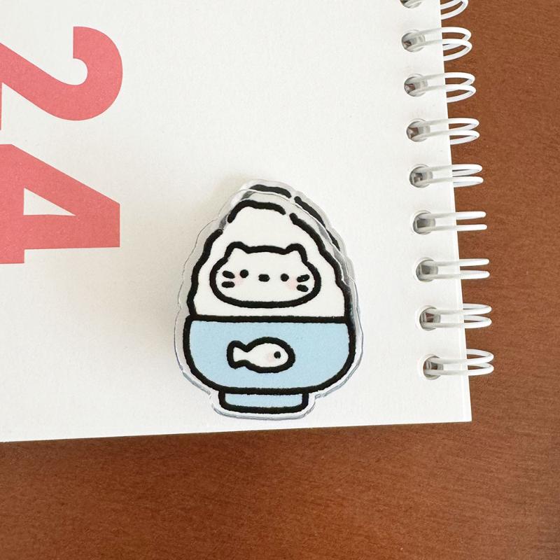 7 Pieces Cute Cartoon Sticky Note Holder Acrylic Pp Clips For Student Exam Paper Storage Snack Opening Clips