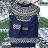 Multicolor Round Neck Knit Sweater with Sheep Pattern