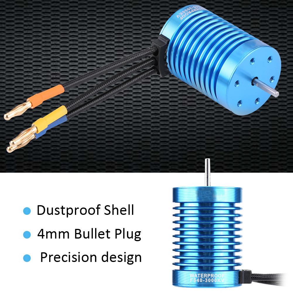 F540 4 Poles 3000KV Sensorless Brushless Motor w  cent3.175mm Shaft for 1 10 1 12 RC Car (3000KV)