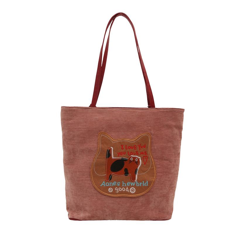 Autumn Commuting Backpack Two Backpacks Cat Women's New Style College Style Tote Bag Korean Version Large Capacity Single