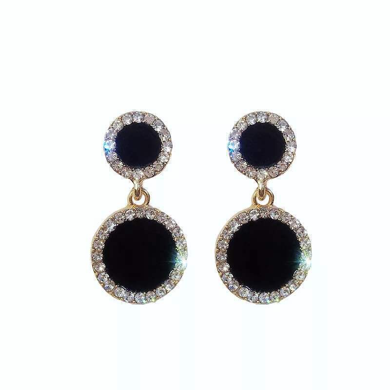 Black Hanging Long Earrings for Women Triangle Square Statement Drop Earrings 2025 boucle oreille femme Fashion Jewelry