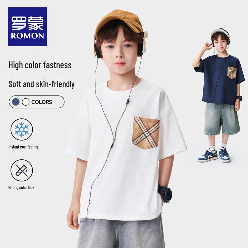 ROMON Boys' Summer Crewneck Short-Sleeve T-Shirt