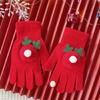Holiday Theme Gingerbreadman Gloves Knitted Gloves Festival Handwear Lovely Snowman Knitwear Gloves for Daily Use
