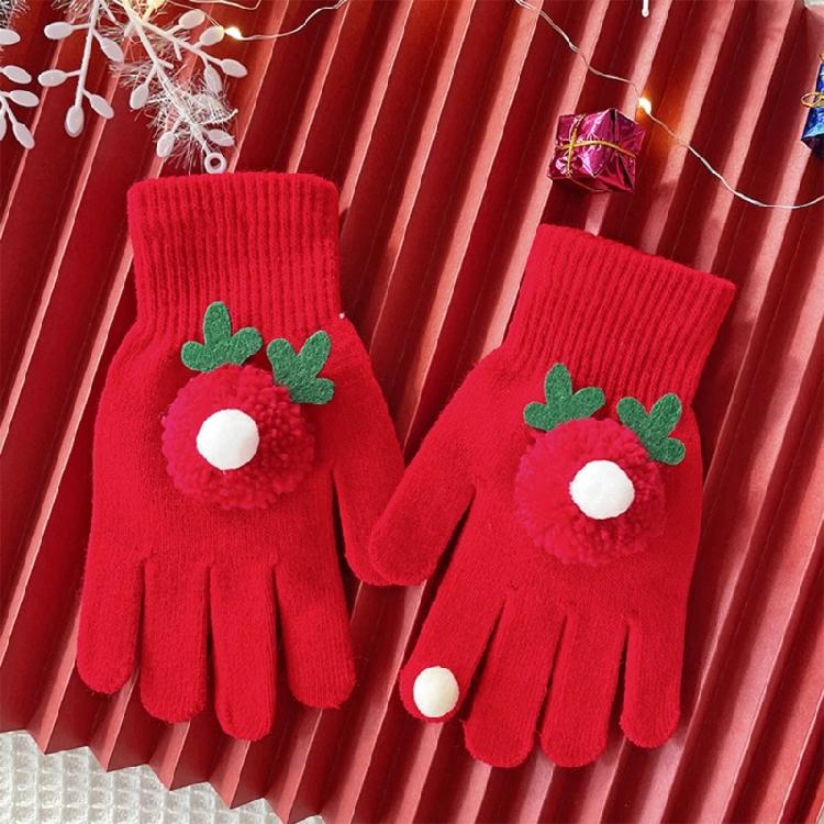 Holiday Theme Gingerbreadman Gloves Knitted Gloves Festival Handwear Lovely Snowman Knitwear Gloves for Daily Use