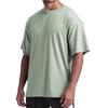 Jashcnys Men's Gym T-Shirt, Stretch Short Sleeve, Fitness Training Wear, Muscle Training, Loose Fit, Stylish, Oversized, DT03, Green, Size M