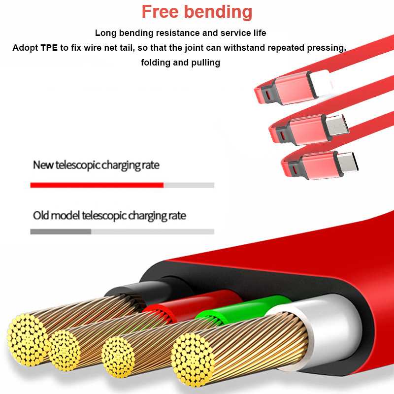 3 in 1 USB-Kabel Schnellladekabel USB Typ C Kabel für iPhone Samsung Huawei Xiaomi Micro USB Lightning Kabel Ladegerät