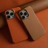 Full Grain Wrapped Genuine Leather Phone Case For Iphone 16 Pro Max Cases 15pro 14Pro  Back Cover Shockproof Cases Coque