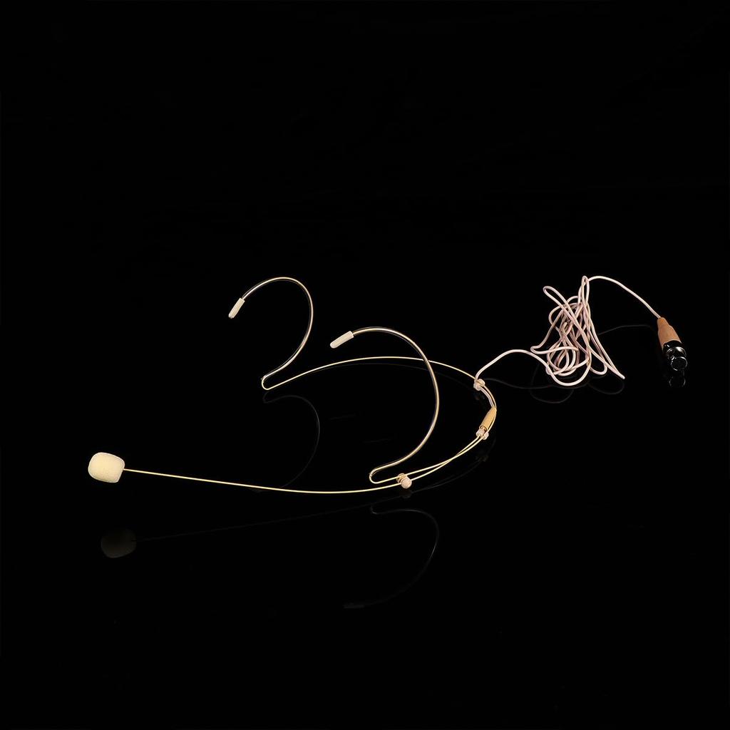 Mobestech 3 buc Microfon cu cască pentru căști Microfon cu fir Microfon cu condensator Microfon vocal Microfon pentru amplificator de voce Difuzor bej