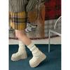 Fleece, Thickened and Heightened Muffin Ice Boots 2025 Winter New British Style Thick-soled Comfortable Cotton Shoes Integrated To Keep Warm