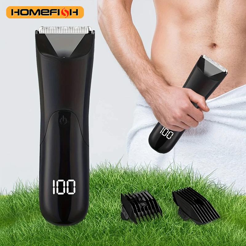 HOMEFISH Men'S Groin Body Hair Trimmer, Electric Ball Trimmer Ceramic Blade Head, Wet And Dry Shaver