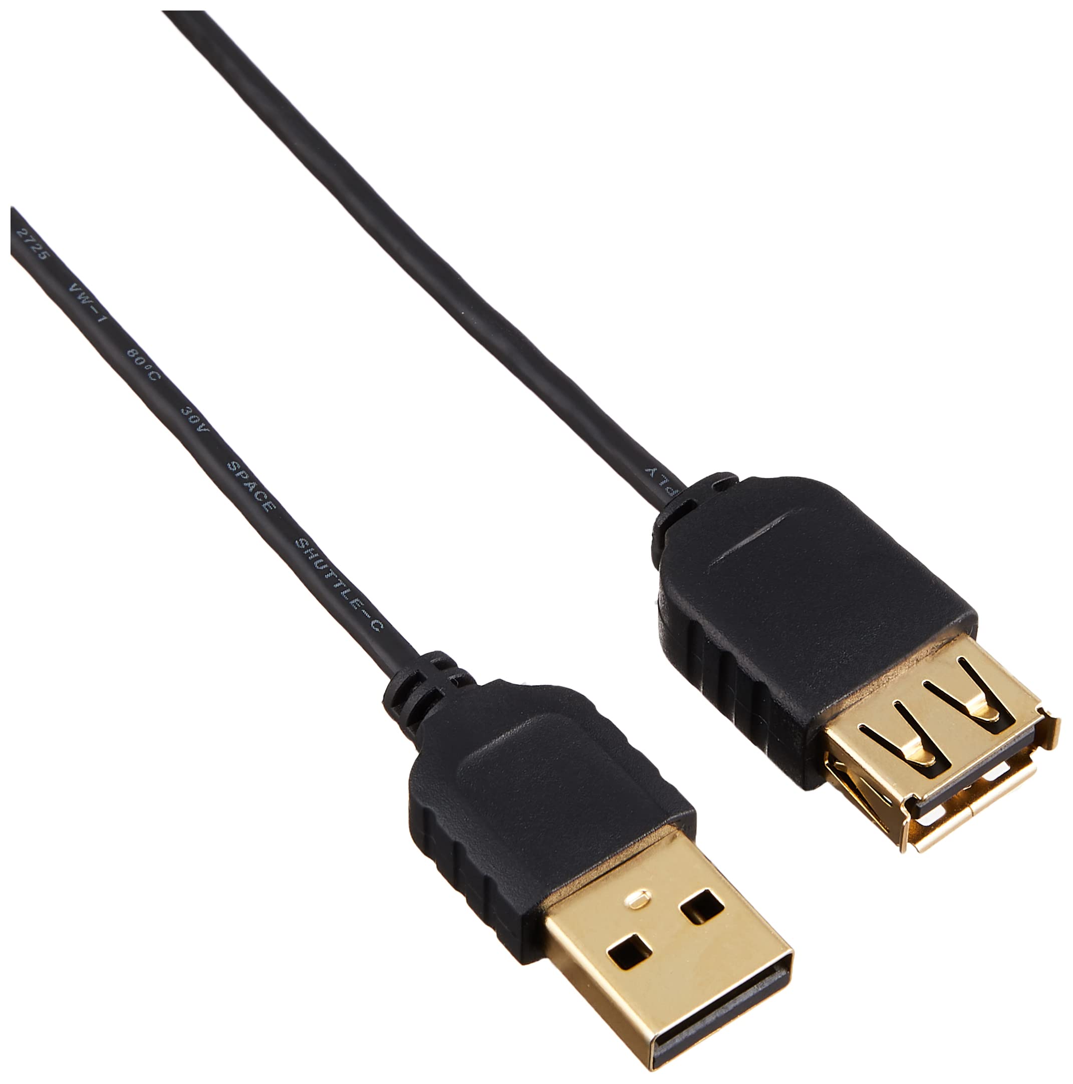 

Sanwa Supply USB Extension Cable Female Extension Ultra-Thin (A-A Type, Black, 0.5m) KU-SLEN05BKK чёрный