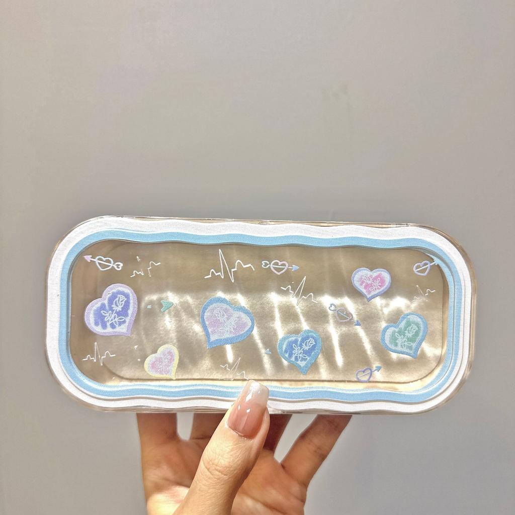 Minimalist Floral Bow Wavy Eyeglass Case,Creative Personalized Glasses Storage Box, Butterfly Kitty Eyewear Holder For Students