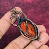 Red Snakeskin Jasper Gemstone Pendant Copper Wire Wrapped Jewelry Gifts For Him