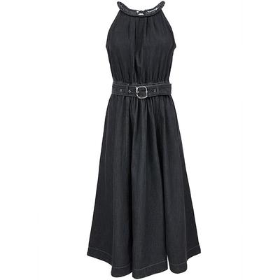 Women's 2025 Summer Tencel Halter Neck Denim Dress