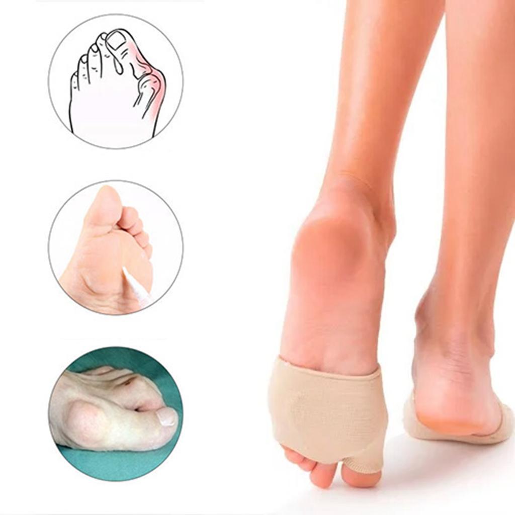 1 Pair Metatarsal Pads Bunions Pads Cushions Soft Thicken Bunion Relief Sleeves for Women and Men Skin Color
