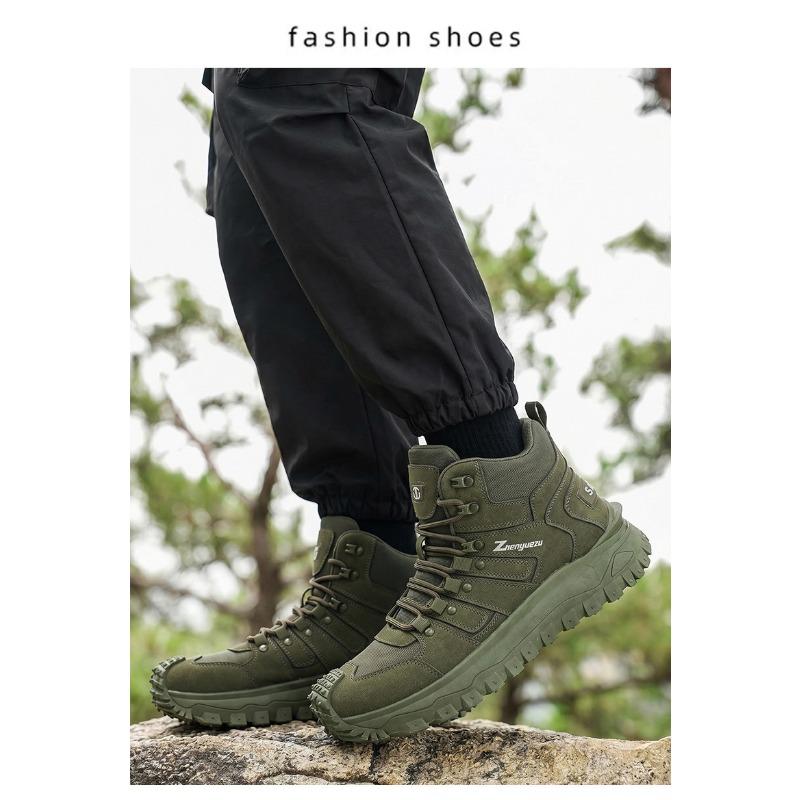 Men Outdoor Functional Hiking Trekking Wear Resistant Work Shoes Light Thick Sole Casual Sports Shoes