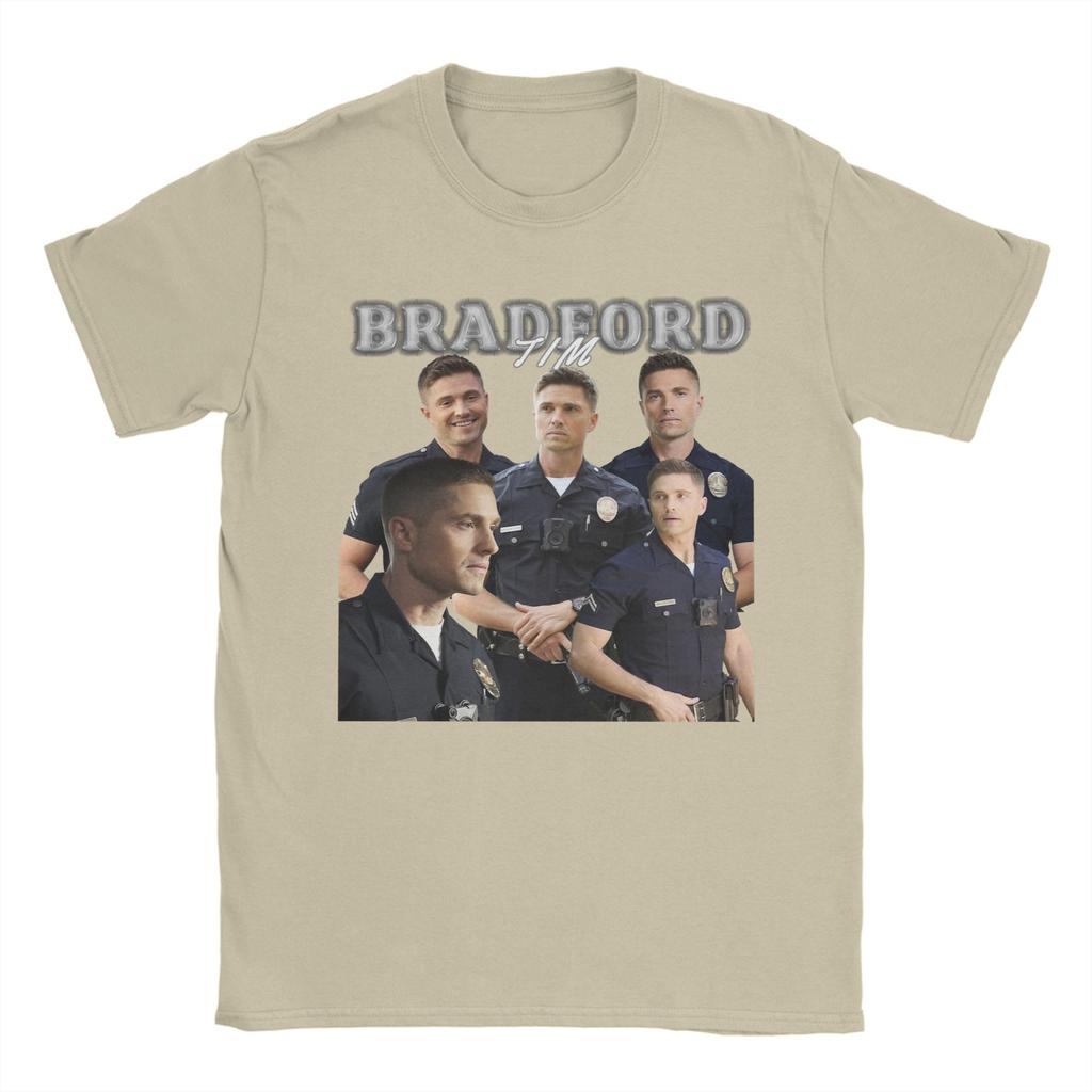 Mens Tim Bradford Eric Winter The Rookie T Shirt Pure Cotton Clothes Leisure Short Sleeve O Neck Tees Original TShirts