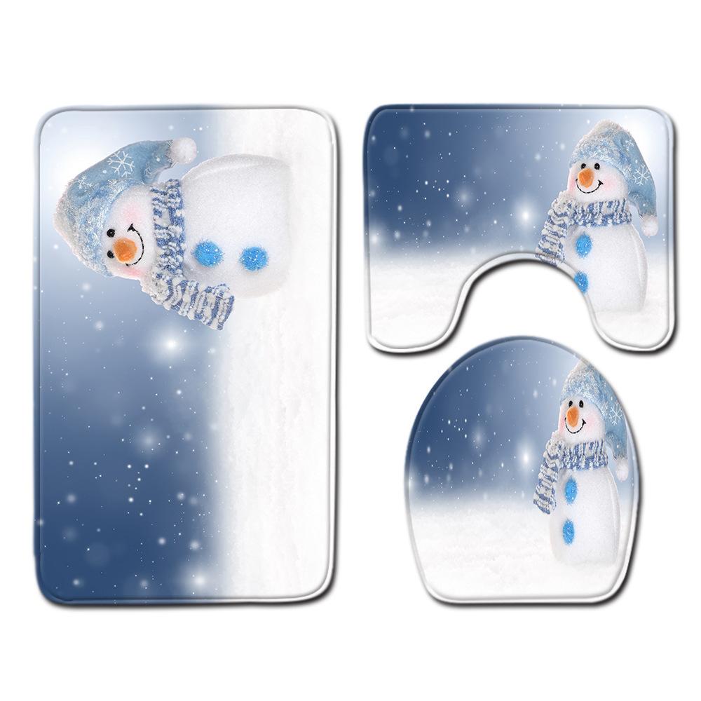 Weihnachts-Badezimmer-Bodenmatte Toilette Dreiteiliges Set