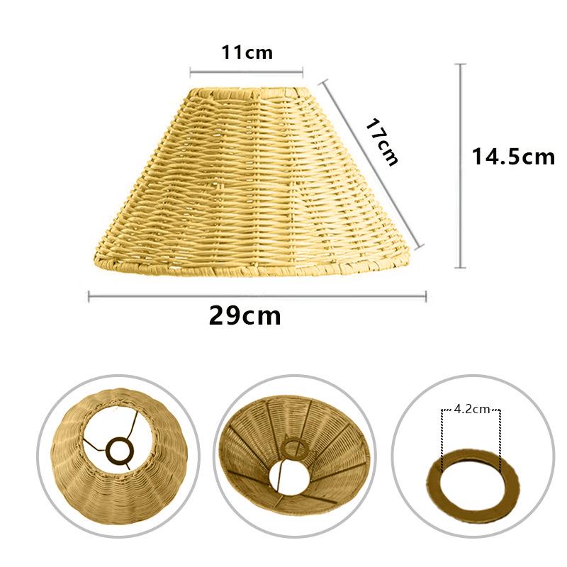 Abajur Boem din Bambus Țesut Manual cu Frânghie de Hârtie