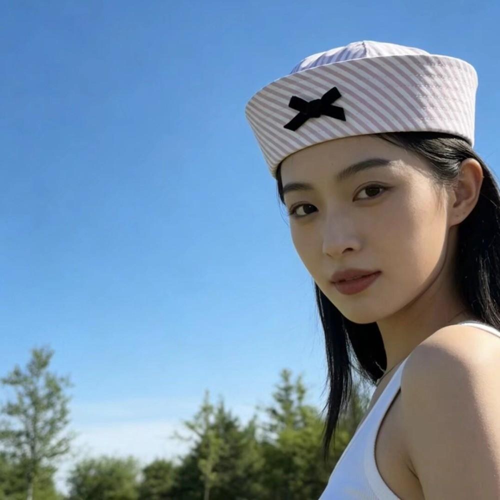 JK Navy Hat Y2K Beret Hat Sweet Captain Hat Street