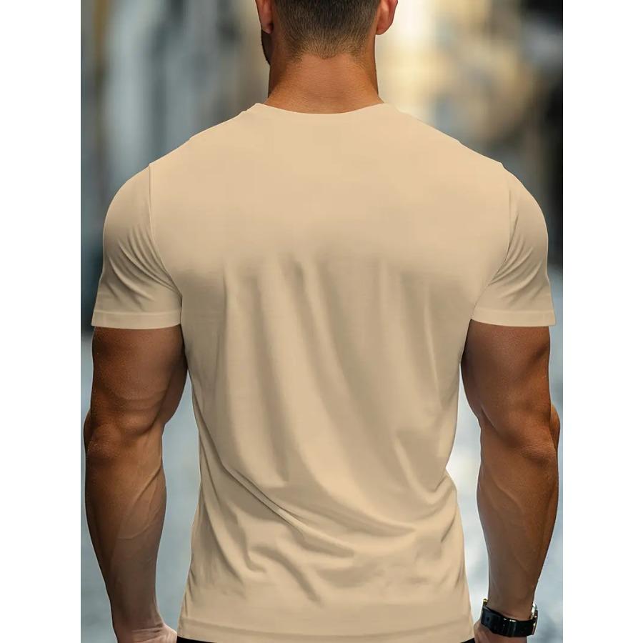 Creative Print Men's Fashionable Summer Crew Neck Short Sleeve Sports T-shirt, Comfortable And Versatile