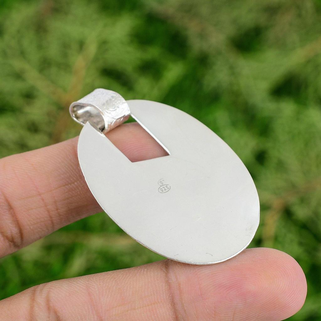 Wyprzedaż Dnia Córki Srebro Próby 925 Surowy Kamień Kamienia Księżycowego Tęczowego Boho Wisiorek