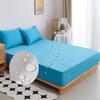 Waterproof Fitted Bedsheet Solid Color Mattress Protector Cover Elastic Bed Sheet Bedroom Bed Protector Cover (No Pillowcase)