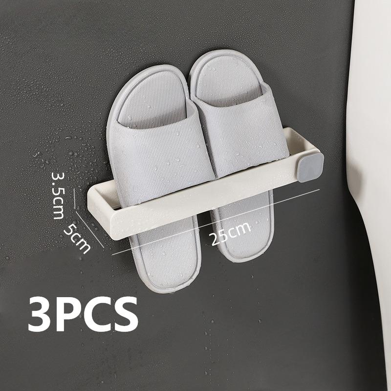 Bathroom Slippers Rack Wall Mounted Shoe Organizer Rack Shoes Storage Holder Towel Rack Bathroom Storage Organizer