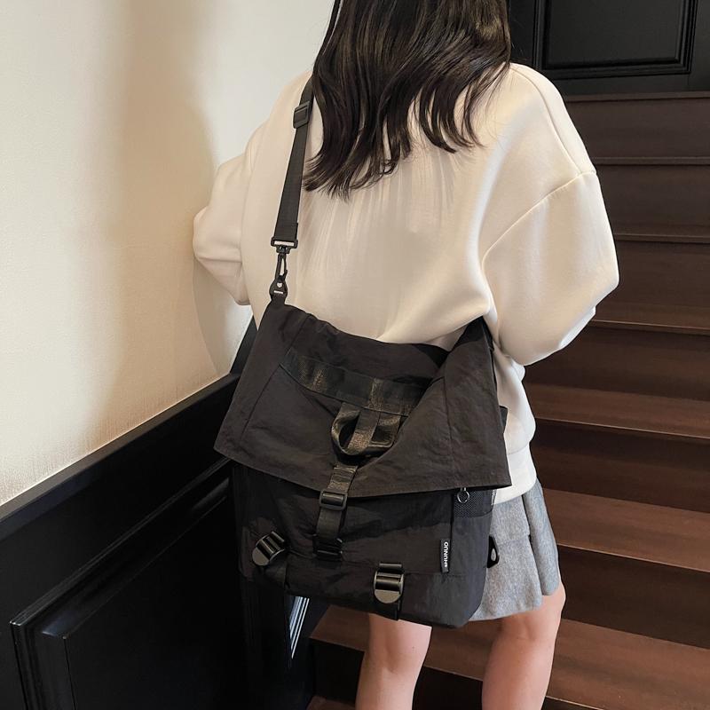 Nylon Bag Women's Large Capacity Multi-Use Shoulder Bag Student Crossbody Bag Solid Color Backpack