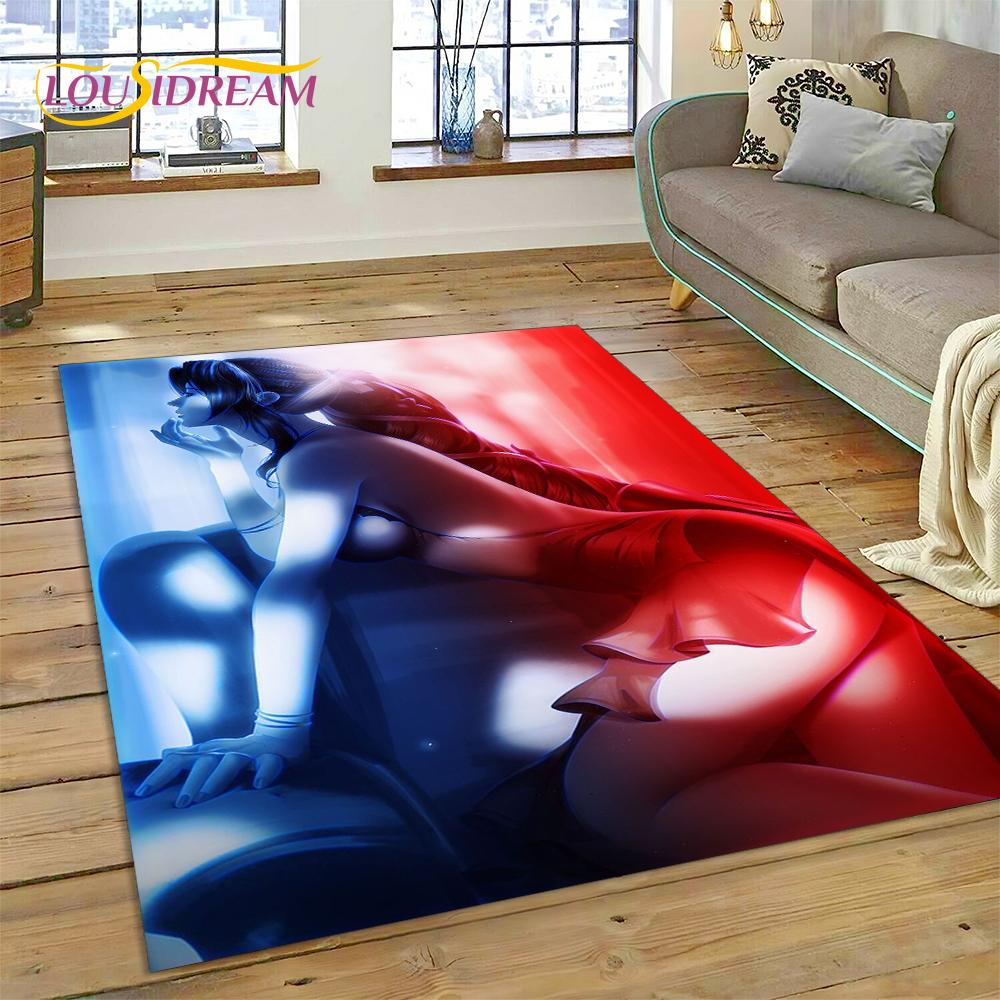 3D Anime Postać z Gry Seksowna Koronka Dziewczyny Kreskówkowy Dywanik Dywan do Domu Salon Sypialnia Sofa Wycieraczka Dekoracja, Dywan Obszarowy Mata Antypoślizgowa