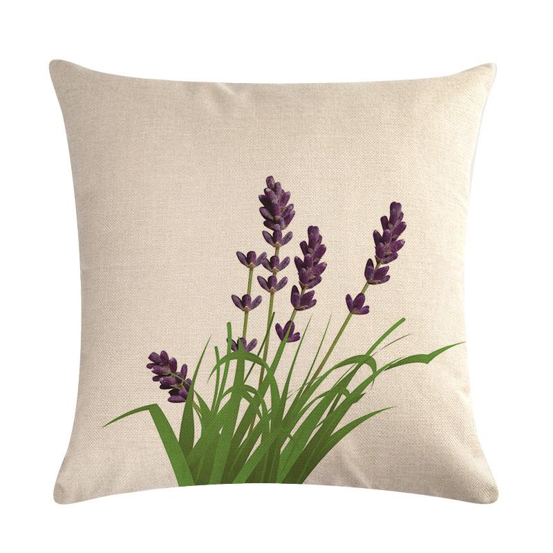 Purple Landscape Lavender Collection Digital Printing Short Plush Pillow Covers For Car Sofa Office Cushion Cover Home Goods